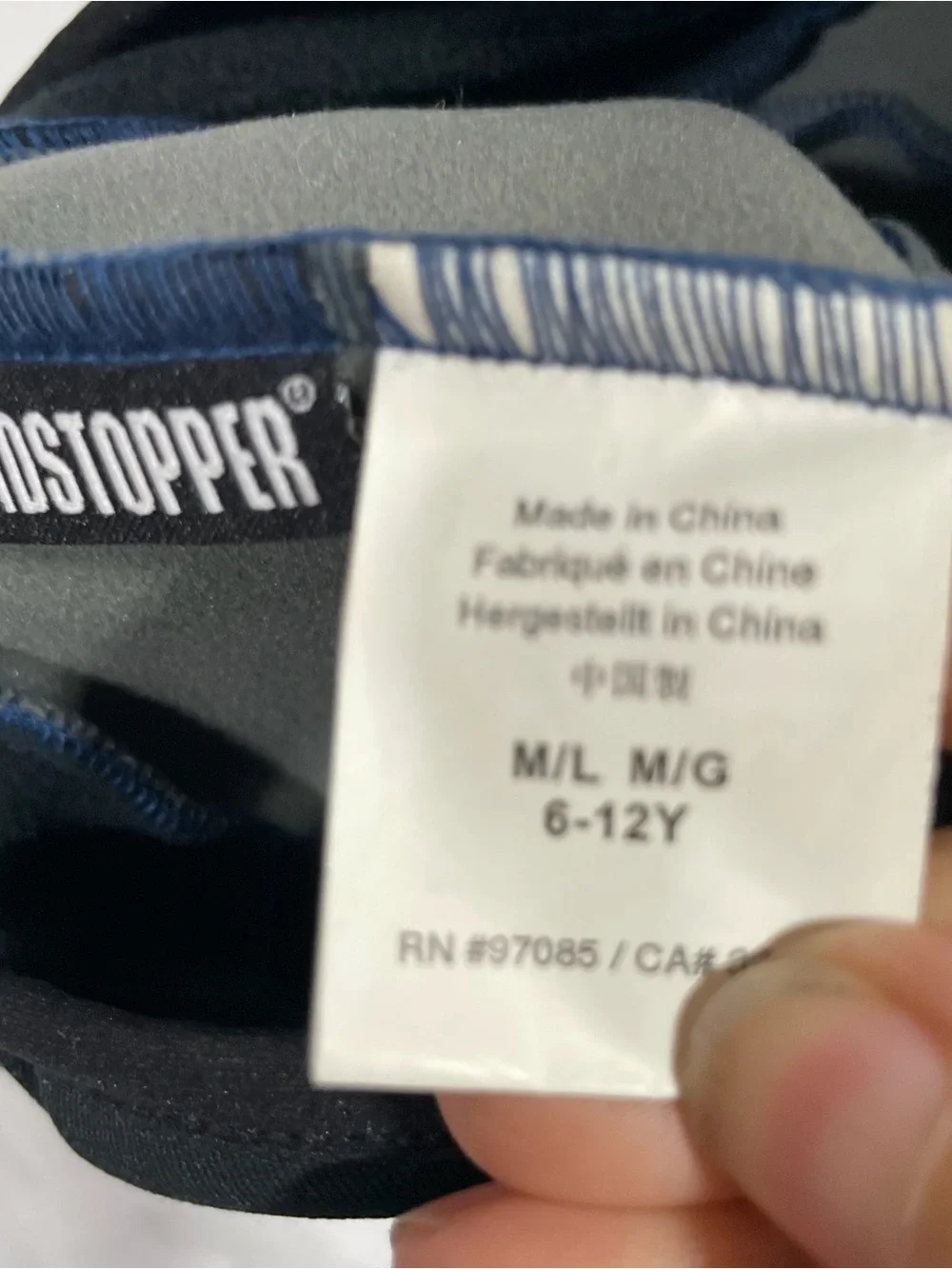 Outdoor Research Windstopper Black Hat with Gray Lining